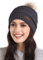 Brook + Bay – Beanie-Mützen für Damen, Pom-Pom-Mütze, weiche Grobstrick-Mütze für kaltes Wetter, Strumpfmütze für Damen, Wintermützen, Dunkelgrau
