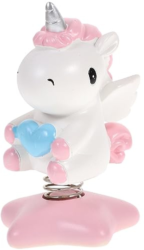 Amosfun Einhorn Wackelfigur Auto Dekoration Mit Schüttelndem Kopf Aus Harz 10.5 Zoll Größe Ideal Für Armaturenbrett Und Geschenk