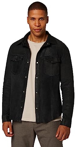 Lucas Herren Lederhemd – Wendbar, Slim Fit, Lammleder