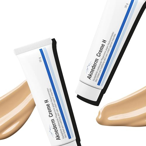 aknederm Creme H 2x30g - hautgetönte Gesichtscreme kaschiert Pickel & Rötungen - getönte Feuchtigkeitscreme ideal für zu Akne neigende Haut & Pickel - talgregulierende Tagescreme ohne Parfüm