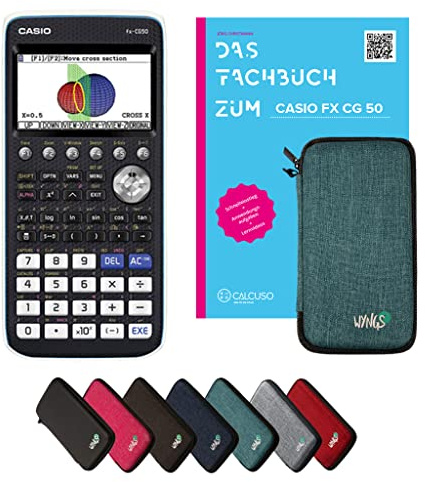 Casio fx-CG50 Incl. Funda Protectora Turquesa y Libro especializado (92 páginas, DIN A4) – Calculadora gráfica – Smart Set (Alemán)