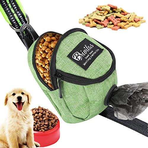 Yoosso Kotbeutelspender für Hunde, Futterbeutel Hundetraining Leckerlitasche Multifunktional mit Kotbeutelspender Leckerlibeutel Hundeleckerli Tasche für Gassigehen Hundetraining (Grün)