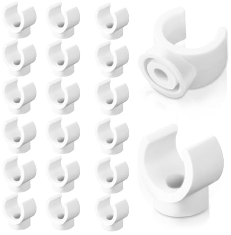 Abeillo 20 Stück 25mm Rohr-Klemmschellen, Weiß PP Kunststoff U Rohrschelle Klemmschelle, Rohr Clip Rohrklemme für Stangenrohr Isorohr Leerrohr
