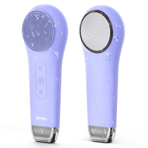 EZBASICS Spazzola per la pulizia del viso, scrubber per il viso, impermeabile, per uomini e donne, ricaricabile, per la pulizia e l'esfoliazione, spazzola elettrica in silicone per la pulizia del