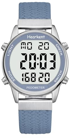 Montre podomètre pour Femme - Montre de Suivi des Pas avec Compteur de Calories - sans Bluetooth - Écran LCD à Grands Chiffres - Montre de Sport avec Compteur de Pas pour la marche-Hearkent-2401