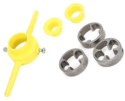 Msiud PVC Rohrgewindeschneider Set, 6 Stück Ratschen Rohreinfädler Kitgewinde Hersteller Werkzeug Kunststoff Rohreinfädler Set Mit 1/2 3/4 1 Manuelles NPT Round Die Schneiddrahtbohrer
