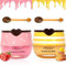 2Pcs Bee Balm Lip Balm Honey Pot, Strawberry & Honey Moisturising Lip Mask to Reduce Lip Lines, Sleeping Lip Mask with Sticks, Hydrate Prevent Dry & Cracked Lips Honey Lip Balm