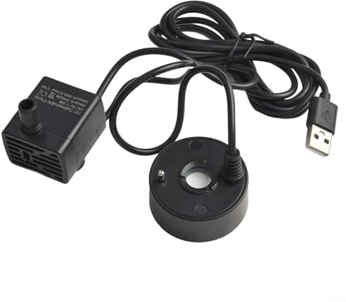 Nebulizzatore di circolazione dell'acqua con pompa USB integrata per migliorare gli ambienti acquatici e gli spazi decorativi (nero)