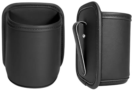 Sifxouped 2-pack av hängande bilmugghållare i läder, svart