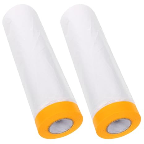 Lurrose Film Isolant pour Fenêtres Hiver 2 Pcs 1,5x20 M Transparent Pe avec Autocollants de Positionnement, Kit D’isolation Extérieur Résistant aux Intempéries, Protection Froid et Vent,