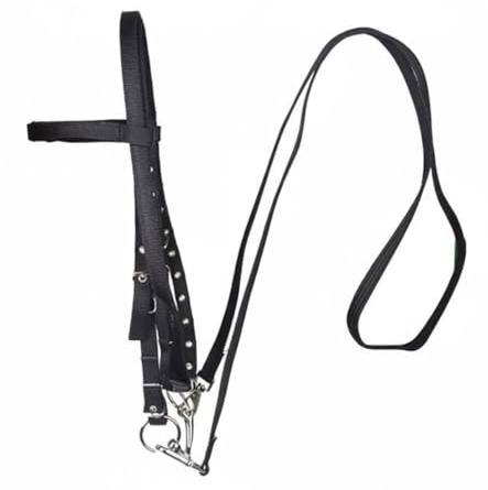 harayaa Horse Riding Bridle Bridle Reins Headstall Tack Set With Adjustable Design And Split Control Suitable for daily training trail riding professional practice, Black, L