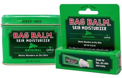 Bag Balm Skin Moisturizer Kit - Original Formula for Dry Skin, Hands, Feet, Lips, Cuticles, Elbows, Heels, Chafing, Pets & Livestock - Includes 1 8 oz Tin & 1 0.33 On The Go Tube