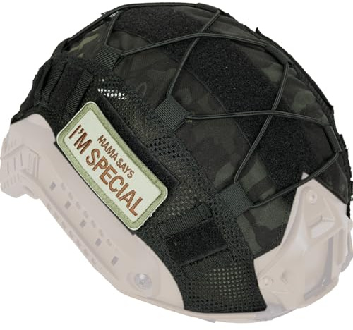 OneTigris Helmet Cover Airsoft Helmet Without Helmet for Ballistic FAST Helmet in Size L & FAST PJ Helmet in Size L/XL, Camo Black