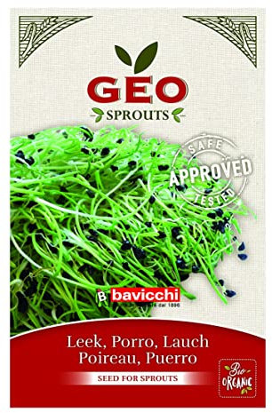 GEO Graines à Germer - Poireau - Graines à Cultiver Bio pour Salades et Plats avec Germination Rapide pour Culture en Germoir - 6g