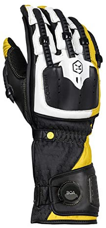 Knox Handroid MK5 Motorrad Handschuhe, schwarz/weiß/gelb, M