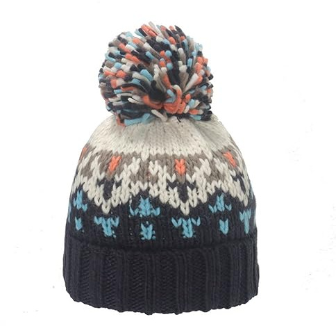 LUMoony Gorro de punto, 1 gorro de invierno, multicolor, con pompón, gorro de invierno, gorro de pompón, gorro de punto acrílico para hombres y mujeres, gorro de punto forrado con forro polar