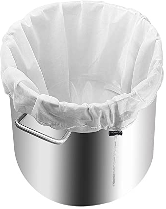 EQLEF Sac de Brassage Nylon de Bière et de Vin Sac de Filtre, Sac de Filtre de Grille de Homebrewing Cidre Brassage à Froid Houblon Sac de Corde de Filtre (46 * 41cm)