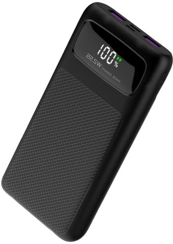 Power Bank 20000mAh, Fast Charging Portable Charger,22.5W Powerbank with USB-C 3 Output 2 Input External Battery Pack Compatible with iPhone Samsung Galaxy Huawei iPad and More (Black(20K))