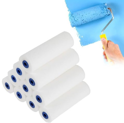 10 Pièces Rouleaux De Peinture De 10 Cm, Petit Rouleau Peinture, Mini Rouleau En Mousse,Kit Peinture Mur Et Plafond Pour Les Revêtements Haute Brillance Sur Surface Lisse