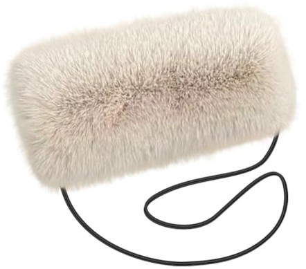 URFEDA Handvärmare, muff handmuff med halsband, handledsmuff i fuskpäls för varma händer, vinter fuskpäls manschetter plysch varm handmuff bärbar mode handvärmare för kvinnor flickor kvinnor