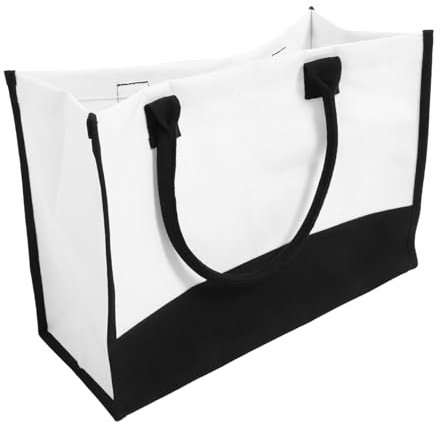 VALICLUD Große Canvas Schultertasche Damen Einkaufstasche Wiederverwendbar Tragetasche Für Strand Party Shopping Leicht Und Langlebig