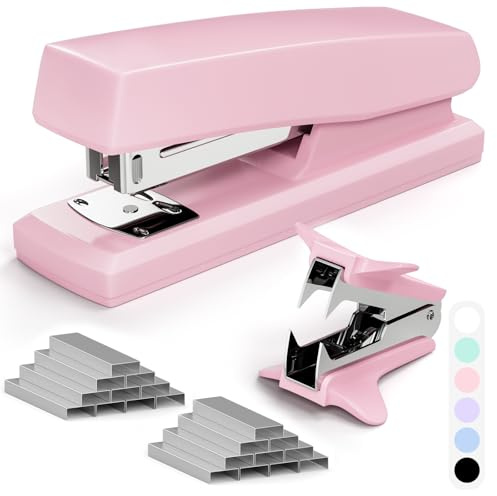 Pink Office Stapler, Paper Stapler and Staples, Pink Office Supplies