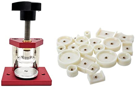 Pack of 20 Watch Back Press Fitting Dies Round and Rectangular & Micropress Watch Case Press Micropress Medium Repair Tool kit