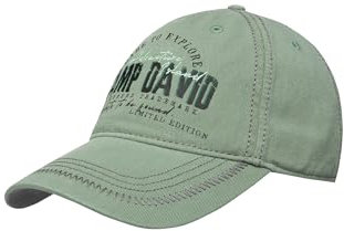 Camp David Herren Base Cap mit Artwork und Zickzacknaht Deep Green, None