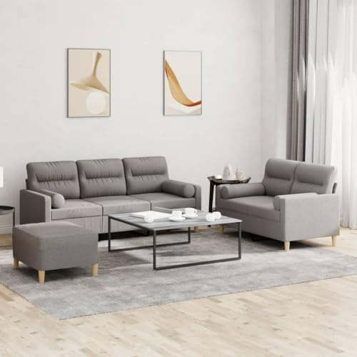 RJPLMFV Set Divani 3 pz con Cuscini Tortora in Tessuto Couch Divano per Salotto Adatto per camere da letto
