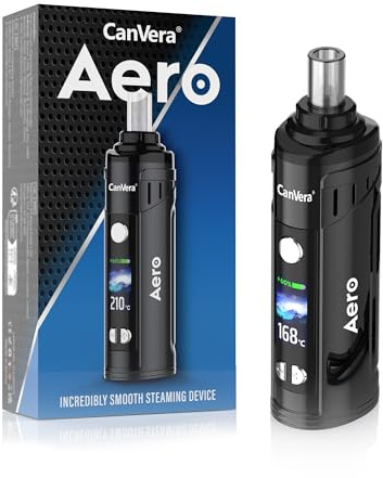 CanVera AERO Dry Herb Vaporizer – Dual Heating System, Ceramic Chamber, Precise Temperature Control 93–249°C, LCD Display, Magnetic Glass Mouthpiece, Type-C Rechargeable(No Nicotine)