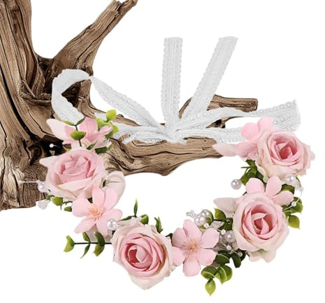 Ros Huvudprydnad | Bekväma, Hår Accessoarer | Rosblommigt Hårband för Kvinnor | För Fest, Födelsedag, Bröllop, Nattvard, Jul, Festival, Evenemang Och Firande