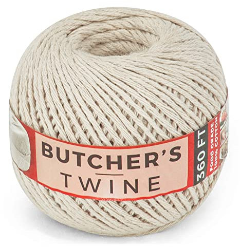 SteadMax 100 m Butchers Twine 2 mm Unbleached 100% Natural Cotton Twine, Food Safe Cooking, Durable Tying, Trussing Meat and Roasting, Easy Dispensing, Baking, DIY Crafting, Wrapping