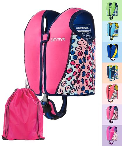 Limmys Gilet Natation Enfant Premium – Gilet Piscine Enfant Moderne pour Filles, Garçons et Tout-Petits – Sac de Rangement Inclus
