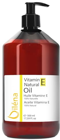 Olio di vitamina E (tocoferolo) 100% naturale Vegano, trattamento viso antietà, struccante waterproof, corpo e capelli, unghie e cuticole, crema idratante riparatrice per le mani (500 ml)