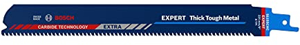 Bosch Professional 3x Hojas de sierra sable Expert `Thick Tough Metal` S 1155 CHC (para Acero resistente, Hierro fundido, Longitud 225 mm, accesorios Sierra sable)