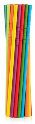 Lot de 250 pailles en papier flexibles multicolores