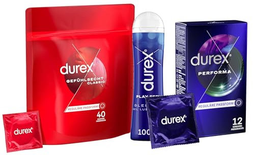 Durex Mixpackung für Frauen & Männer - Bundle mit Kondomen, Gleitgel für ein aufregendes Vergnügen
