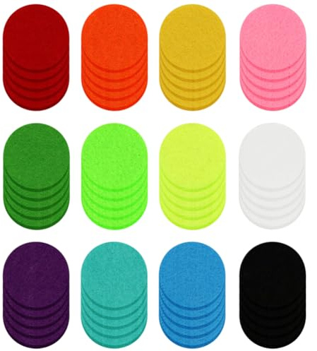 FSSTUD 200 Pcs 30mm Essential Oil Diffuser Refill Pads Air Freshener Replacement Pads Car Air Freshener Refill Pads Car Diffuser Vent Clip Pads Aromatherapy Car Diffuser Pads Random Color