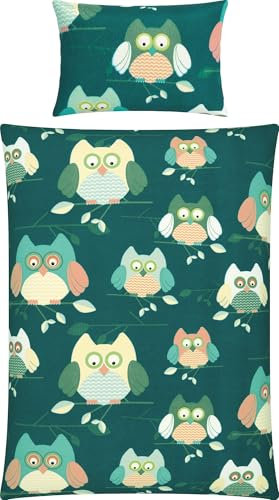 Erwin Müller Kinder-Bettwäsche Edelflanell Petrol Größe 1x 100x135 cm + 1x 40x60 cm
