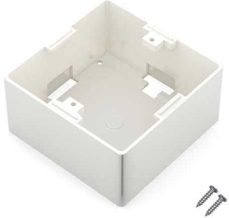 hb-digital Aufputzgehäuse für Netzwerkdosen RAL9010 Anschlussdose Rahmen Installation von Datendosen Keystone Format 80 x 80 x 40 mm