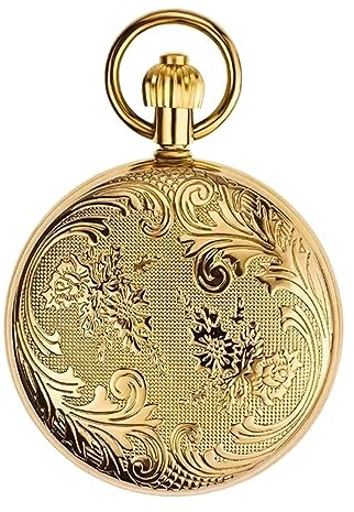 NESPIQ Montre À Gousset Montre De Poche Mécanique À Remontage Manuel De Conception En Cuivre Vintage Montres Pour Hommes, Échelle De Chiffres Romains Accessoires Vestimentaires