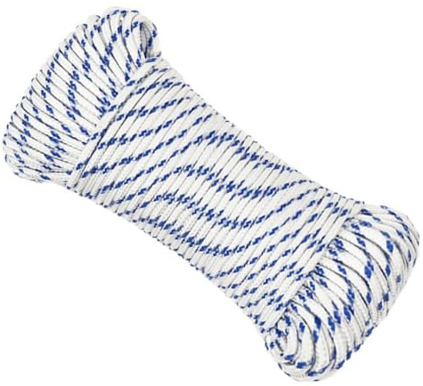 Cuerda para tender la ropa, color blanco, 5 mm, 50 m, polipropileno, para camping y senderismo