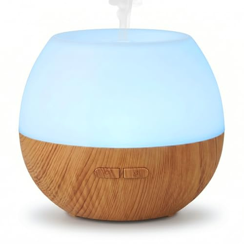 AESHORY Aroma Doftspridare 100ML, Ultraljud Aroma Luftfuktare, Ultratyst Aroma Diffusor med 7 Färger LED-lampor för Aromaterapi, Yoga, SPA, Hem