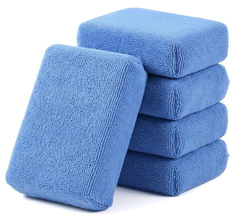 Lot de 6 Éponges en Microfibre pour Voiture 12 x 8 x 4 cm