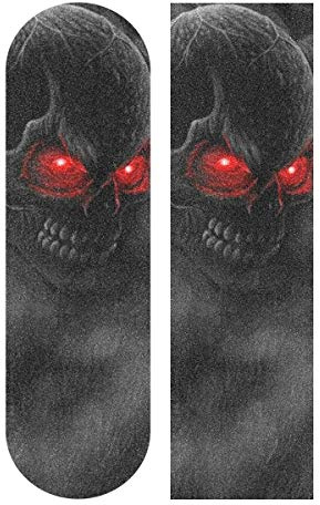 SUABO Black Skeleton Red Eyes Skateboard Grip Tape Skull Scooter Griptape Deck Sandpaper Longboard Sheet Sticker 9 x 33