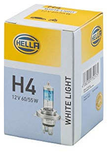HELLA 8Gj 223 498-121 Ampoule - H4 - White Light Up To 4200 Kelvin - 12V - 60/55W - Type De Culot: P43T-38 - Boîte - Quantité: 1
