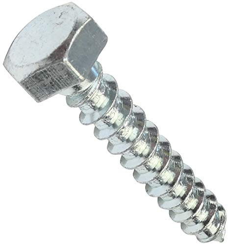 AERZETIX - C46991 - Juego de 50 - Tornillos para madera/tirafondos M8x45mm - con cabeza hexagonal 6 lados - DIN571 - en acero galvanizado - montaje fijación marco de madera contrachapado aglomerado