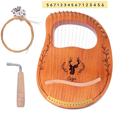 EXCEART Saitige Leierharfe Holzlyre Musikinstrument Für Anfänger Tragbar Mit Elegantem Design Geschenkidee Für Junge Mädchen Und Erwachsene Erzeugt Melodische Klänge