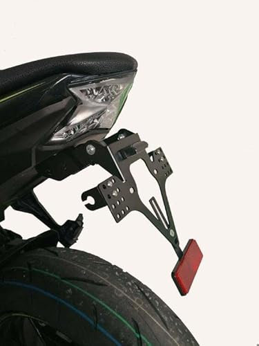 Kennzeichenhalter GroFaTec kompatibel mit Kawasaki z650 Ninja 650 17-25 EVO Set Kennzeichenträger Nummernschild kurzes Heck Heckumbau Porta Targa Z650 OEM Blinker