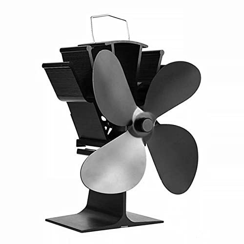 MONHOUSE Heat Powered Stove Fan - 4 Aluminum Alloy Blades - Eco Friendly Log Burner Fan with Overheat Protection - Heavy Duty - Silent & Efficient Heat Distribution - Fireplace & Woodburner Accessory